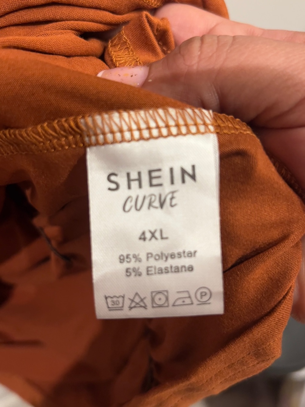 SHEIN Rust Orange One-Shoulder Ruched Dress - Picture 3 of 3